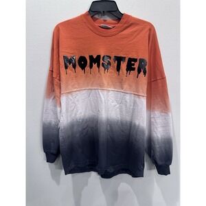 Halloween Momster Ombré Jersey‎ Long Sleeve Shirt Orange Candy Corn